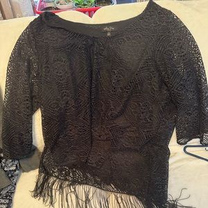 Fancy black evening top 1x